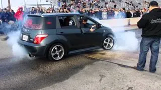 Scion xA burnout at IMPORT FACE-OFF