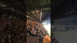 QPR fans celebrate after QPR wins on penalties against premier league side Everton