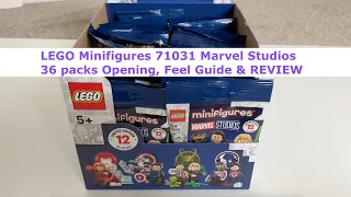 LEGO Minifigures CMF 71031 Marvel Studios 36 packs Opening, Feel Guide & REVIEW!