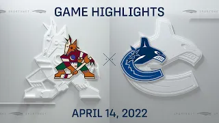 NHL Highlights | Canucks vs. Coyotes - Apr. 14, 2022