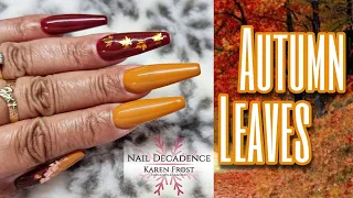 Full Cover Nail Tips | Born Pretty PR Haul | Polygel | Deep Red & Mustard Gel Polish | Leaves | Long