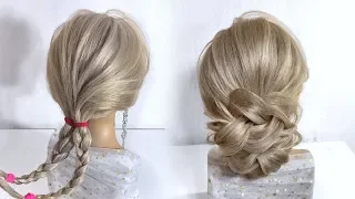 Wedding hairstyle.Beautiful hairstyles step by step.Braids