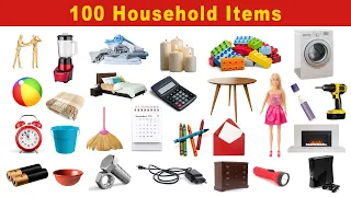 Learn English Vocabulary of 100 HOUSEHOLD ITEMS - Bedroom, Kitchen, Bathroom, Tools. #learnenglish