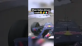 When Italian drivers crash🤣🤌🇮🇹 #shorts #f1 #funny