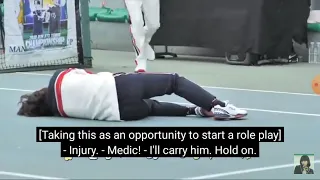 bts - 'V' injured in tennis game and jimin giving CPR.