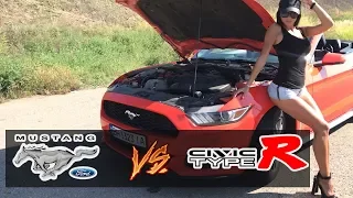 Ford Mustang (2.3 turbo) vs Honda Civic type R. Дерзкий вызов !!!