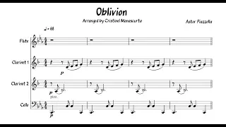 Astor Piazolla - Oblivion. Quartet for Flute, 2 Clarinets & Cello