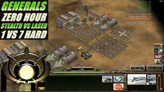 C&C Generals Zero Hour 1 vs 7 Hard armies  GLA Stealth VS USA Laser ( Twilight Flame )