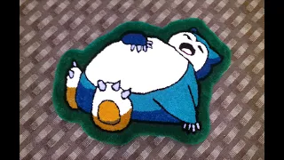 Rug Tufting a Pokémon Snorlax Rug - Start to Finish - Hi Speed