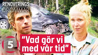 Bilolycka får renoveringspar att ifrågasätta om projektet är värt det | Renoveringsdrömmar | Kanal 5