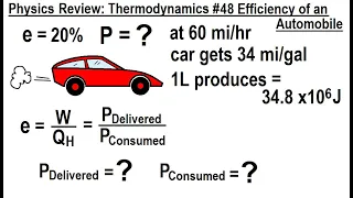Physics Review: Thermodynamics #48 Efficiency of an Automobile