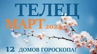 ТЕЛЕЦ ♉  МАРТ 2024 🚀 Прогноз на месяц таро расклад 👍Все знаки зодиака! 12 домов гороскопа!