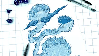 Creating a D&D Cavern Dungeon Map! The Ettercap Lair!!!