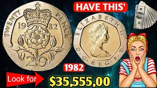 Uk Great Britain 1982 Elizabeth 20 Pence Coin Value || How Much is a 20 Pence From 1982 Worth?