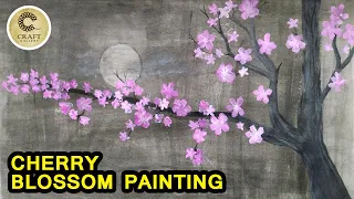 Cherry Blossom Under Moonlight | Step By Step Painting | Easy Painting Techniques | Craft gallery