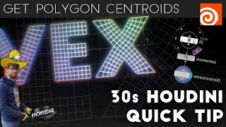 Houdini 30s Quick Tip #23 - THREE WAYS to get polygon centers