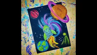 Chalk pastel Galaxy tutorial - Made with McHarper Week 1, episode 4 - art tutorials crafts at home