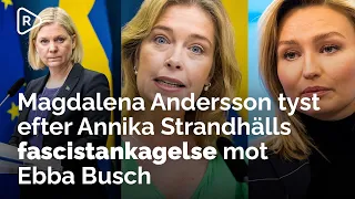 Annika Strandhäll kallar Ebba Busch fascist – Magdalena Andersson tyst | Schyffert upprörd