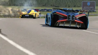 Bugatti Bolide Onboard vs Koenigsegg Jesko Absolut vs Devel Sixteen at Highlands