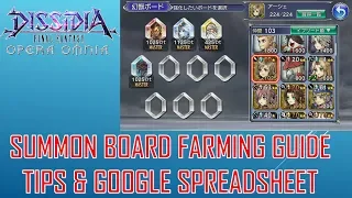 Dissidia FF Opera Omnia Jp - Summon Board Farming Guide w Google Spreadsheet