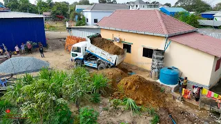 Great.!! First Project Section Of House Side Was​ Filling With Fertile Soils By Skills Dozer Trucks