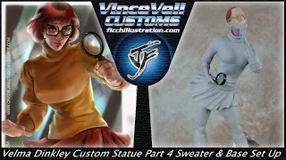 Velma Dinkey Custom Statue Part 4 - Finishing Sweater & Base Set up