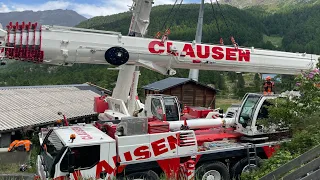 Clausen Kran AG - Demontage Ausleger LTM 1150-5.3