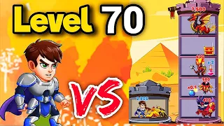 Hero Tower War's Level 70: Open Chest Solution Gameplay Walkthrough