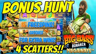 Bonus Hunt: 10 Slot Bonuses - Subcriber Free Giveaway! Big Bass Bonanza Megaways 4 Scatter Bonus!!