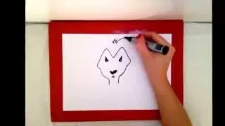How to draw a cartoon HUSKY dog in 1 minute