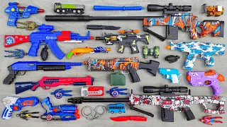 Collecting Senapan NERF war GUNS, Senapan Pistol, Gear Light AK47 Gun, Sniper Rifle, Spiderman Gun