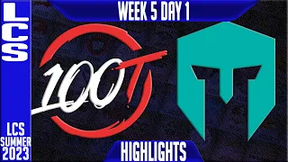 100 vs IMT Highlights | LCS Summer 2023 W5D1 | 100 Thieves vs Immortals