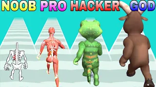 NOOB vs PRO vs HACKER vs GOD in  DNA Way・Evolution Running Game | All levels @playgame24dia56