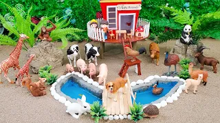DIY how to make Country Farm for Cows, Pig, Goat - Farm Diorama and Barnyard Animal