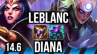 LEBLANC vs DIANA (MID) | Comeback, 800+ games | BR Master | 14.6