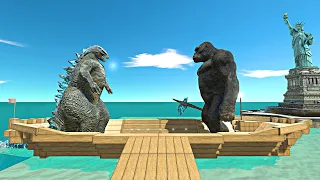 War on Ship | Godzilla 2014 vs King Kong - Animal Revolt Battle Simulator