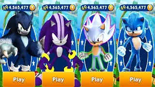 Sonic Dash - Hyper Sonic vs Movie Darkspine Sonic vs Werehog vs Movie Sonic All Fully Upgraded Run