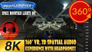 PeopleMover with Space Mountain Lights On 8K 360 VR spatial audio Magic Kingdom