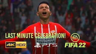 FIFA 22 PS5 - ERAN ZAHAVI LAST MINUTE GOAL CELEBRATION! (PSV EINDHOVEN) FULL HD 60FPS HDR Gameplay