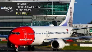 Norwegian Full Flight | Helsinki to London-Gatwick | Boeing 737-800 (with ATC)
