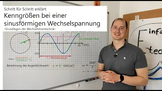 Kenngrößen bei einer sinusförmigen Wechselspannung