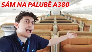 Sám na palubě Airbusu A380 - Přelet Hi Fly z Beja do Toulouse