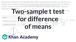 Two-sample t test for difference of means | AP Statistics | Khan Academy