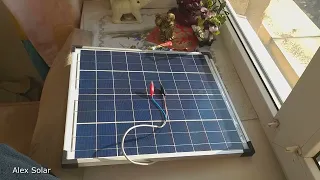 Солнечная панель батарея в квартире. Измеряю ток за стеклом, какие потери.