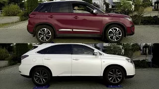 Lexus RX 350 F Sport AWD vs Suzuki Vitara S All Grip Select - 4x4 diagonal test on rollers