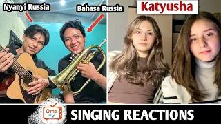 Mereka Terkejut 2 kali ketika Dinyanyiin Lagu & ngobrol pake bahasa mereka | SINGING REACTIONS OmeTV
