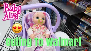 BABY ALIVE Real As Can Be Baby Outing To Walmart Shopping for Outfits