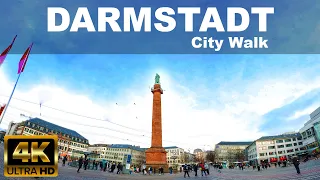 DARMSTADT CITY WALKING TOUR | 4K UHD | ☁️ | 🇩🇪 | GERMANY