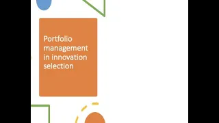 Portfolio management in innovation selection