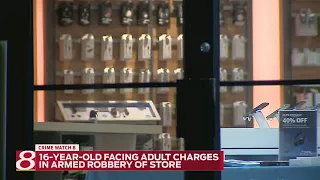 16-year-old facing adult charges in armed robbery